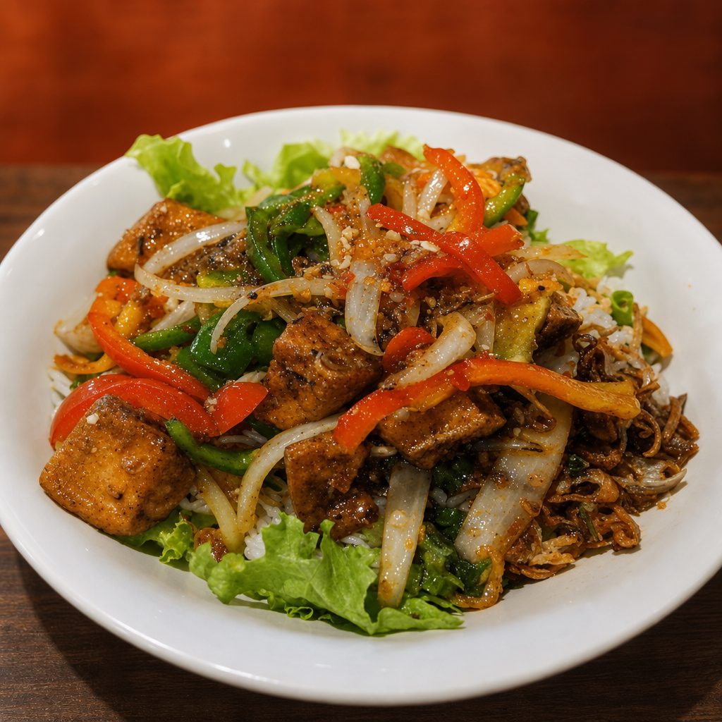 B18- Vermicelli with Stir-Fry Lemongrass Tofu.
