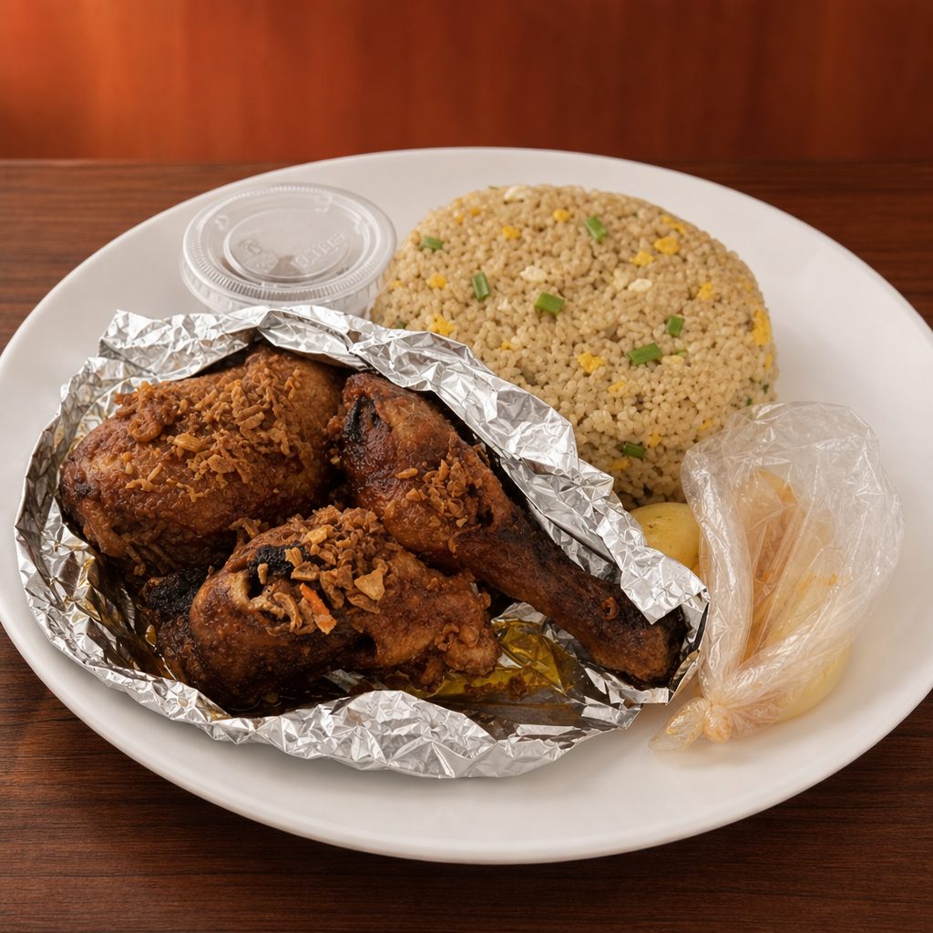 C8- Broken Rice with Grilled Lemongrass Chicken.