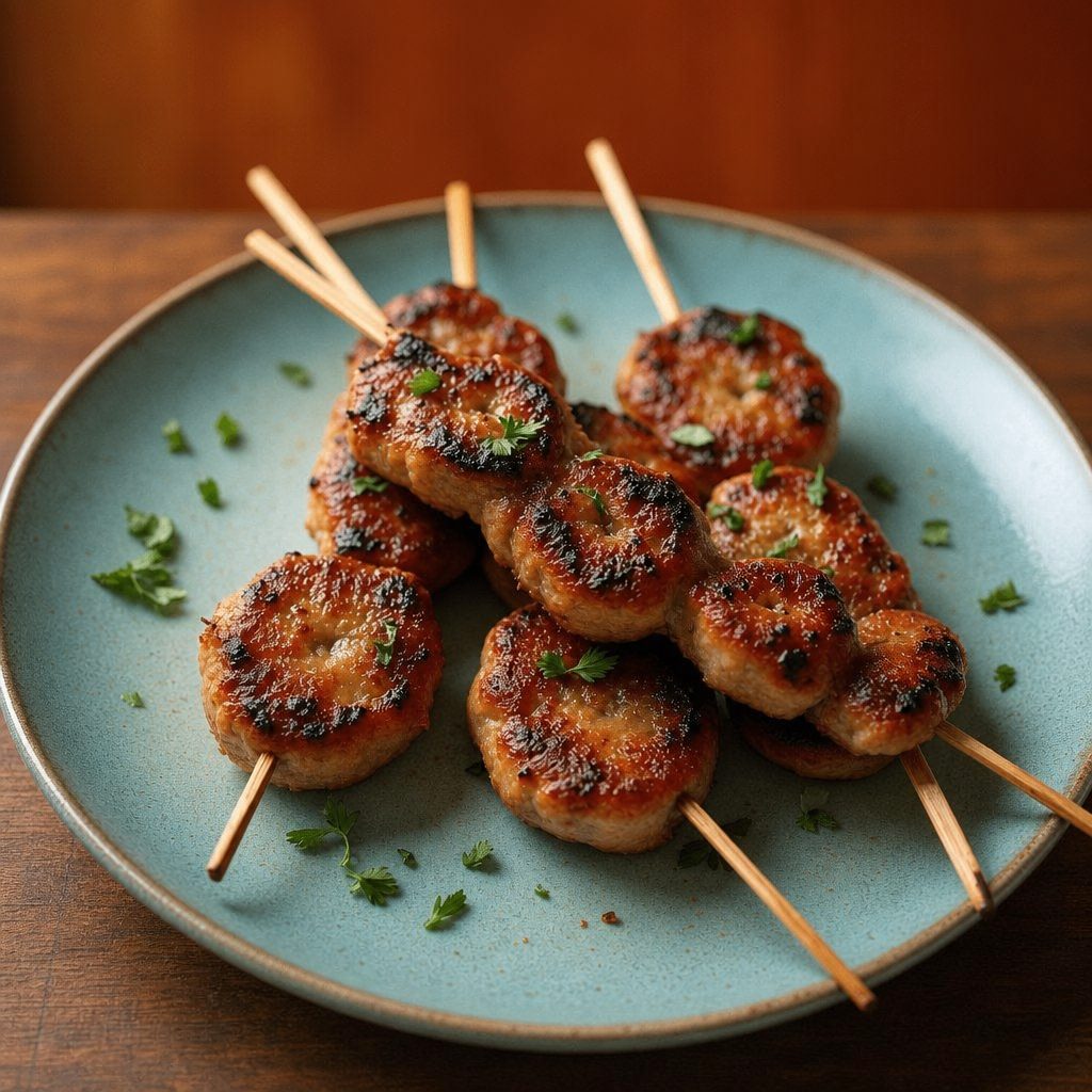 A-5 Grilled Pork Patty Skewers (4 Pieces).