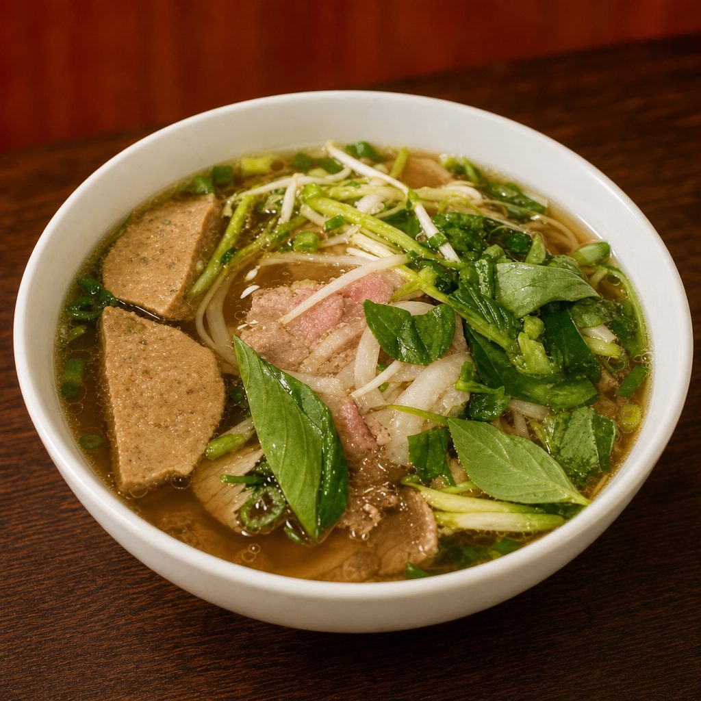 P9- Rare Beef, Flank & Meatballs - Pho Tai Nam Bo Vien.