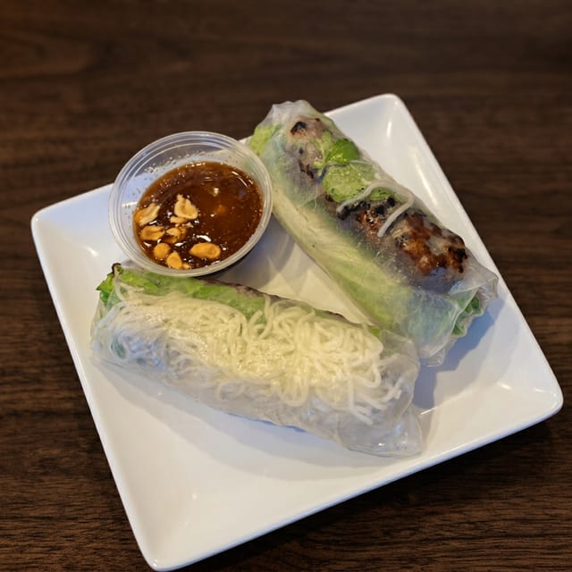 A3-Spring Rolls with Grilled Pork Patty (2 Pieces).