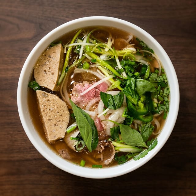 P9- Rare Beef, Flank & Meatballs - Pho Tai Nam Bo Vien.