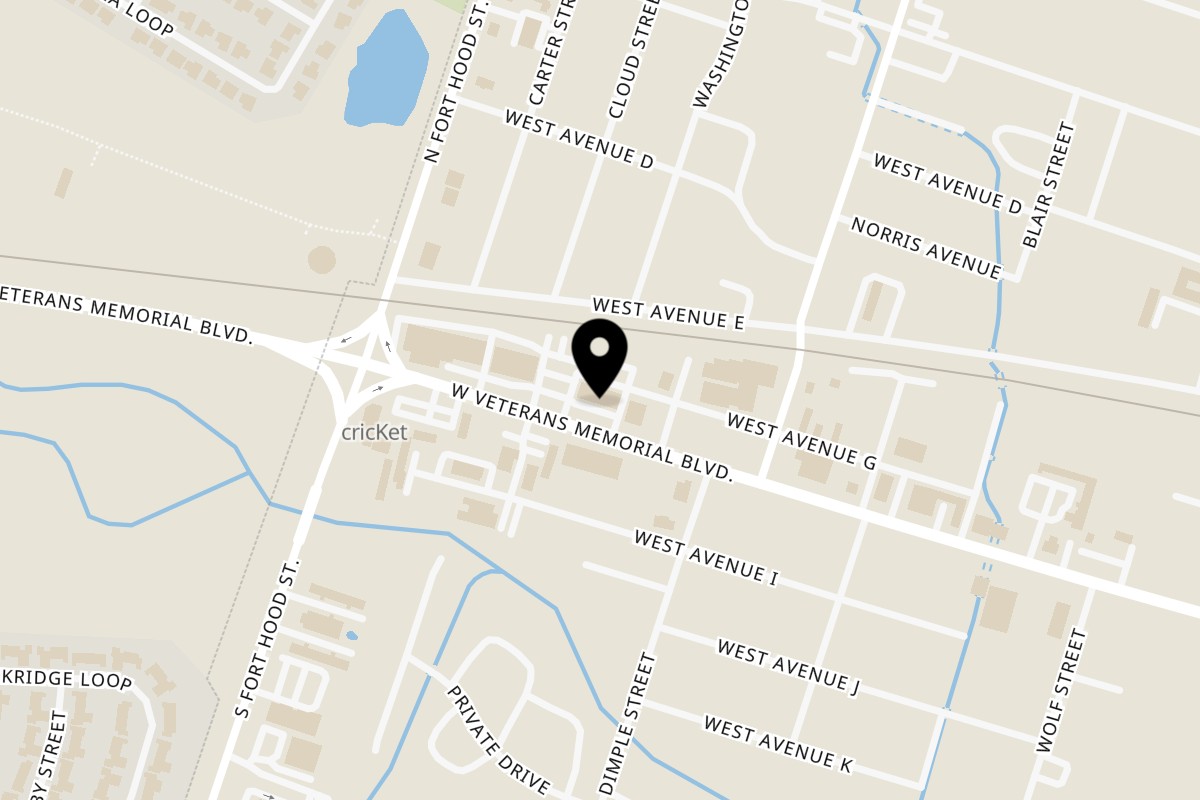 Map showing the location of Pho 9 on 921 W Veterans Memorial Blvd #101 in Killeen